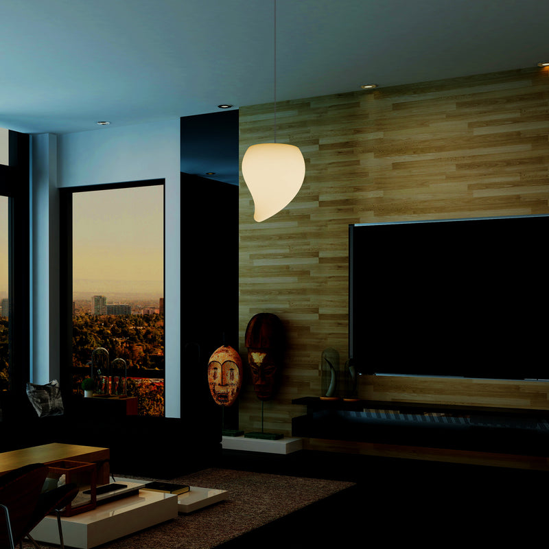 Decorative LED E27 Hanging Ceiling Light, Tear Drop Suspension Pendant Lamp, Warm White