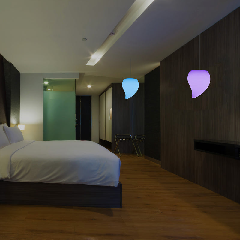 Colour Changing Dimmable Ceiling Pendant Light, 20cm LED Teardrop Hanging Lamp, RGB