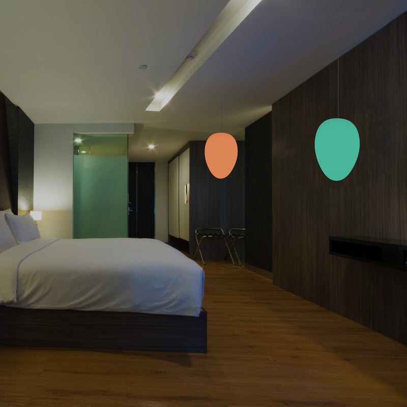 Unique Ceiling LED Light, Decorative Egg RGB Hanging Lamp, 37 cm, Ambient Mood Lighting