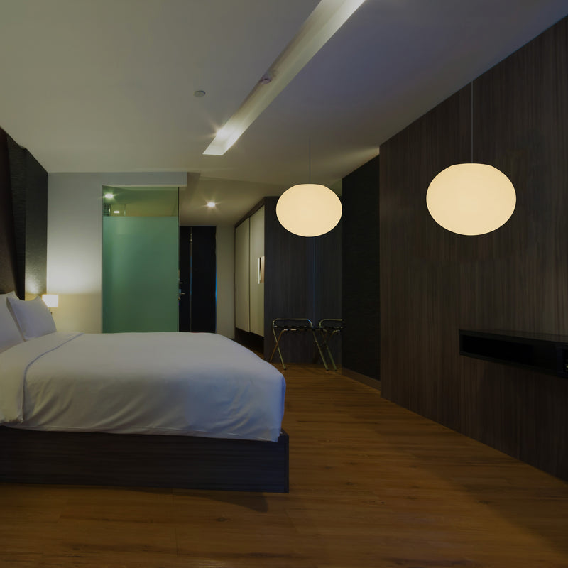 Decorative E27 Hanging Ceiling Light, 3D Oval Ellipse LED Suspension Pendant Lamp, 27cm Orb