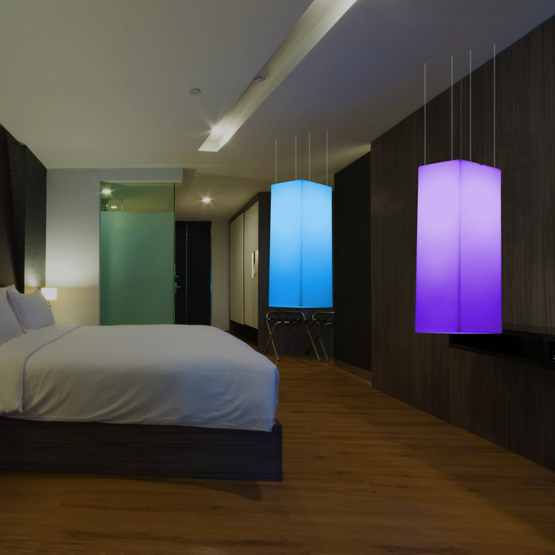 LED Linear Hanging Light, Multi Colour Modern RGB Suspension Lamp, 80x30cm, Atmosphere Lamp