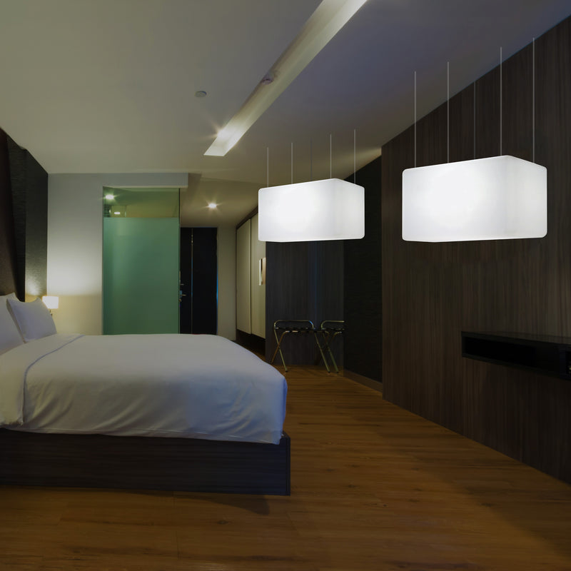 LED Linear Suspension Light, Modern Island RGB Ceiling Lamp, 55 x 35cm, Atmosphere Light