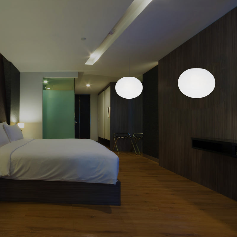 Ellipse Pebble Ceiling Lamp, Designer Oval RGB Hanging Light, 27 cm, LED Ambient Lighting