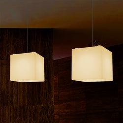 Geometric Ceiling Light, Cube LED Hanging Lamp, 20 x 20 cm, E27, Warm White