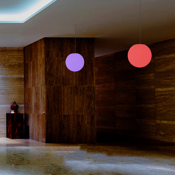 LED Sphere Pendant Light, 20cm Multi Colour RGB Ball Suspension Lamp with Remote Control