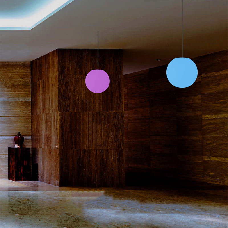 Globe Hanging Suspension Light, 25cm RGB Multicolour Sphere Ceiling Lamp, Remote Controlled