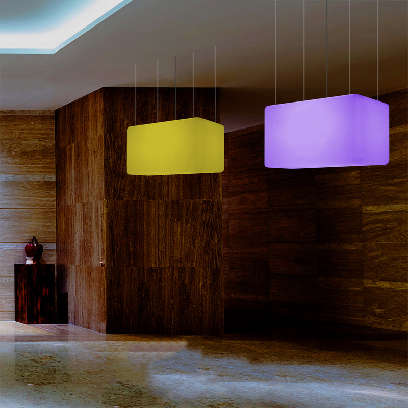 Unique Ceiling Light, Linear Island LED Hanging Lamp, 55 x 35cm, E27, RGB with Remote Control