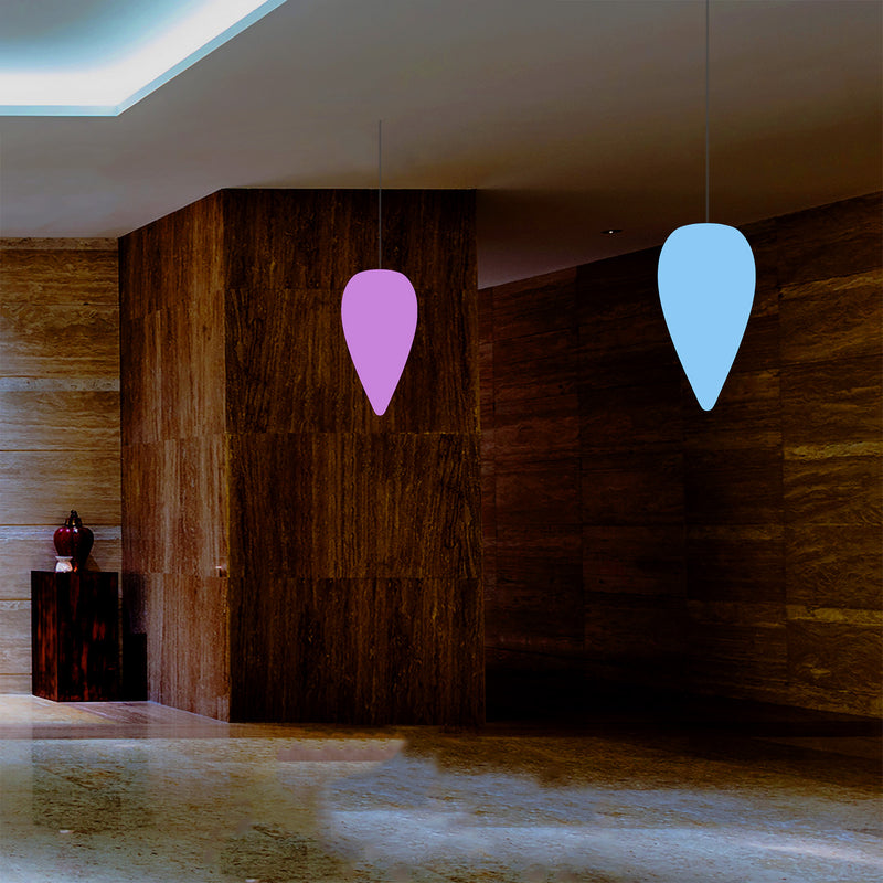 Unique Designer Suspension Light, Multicolour RGB Hanging Pendant Lamp, 37cm LED Waterdrop