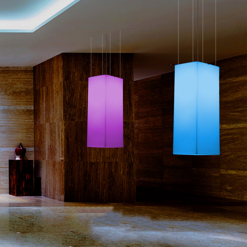 Rectangle LED Ceiling Lamp, Multicolour Linear RGB Hanging Light, 110 x 30cm, Mood Light
