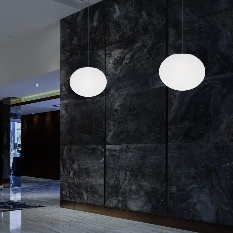 Ellipse Pebble Ceiling Lamp, Designer Oval RGB Hanging Light, 27 cm, LED Ambient Lighting
