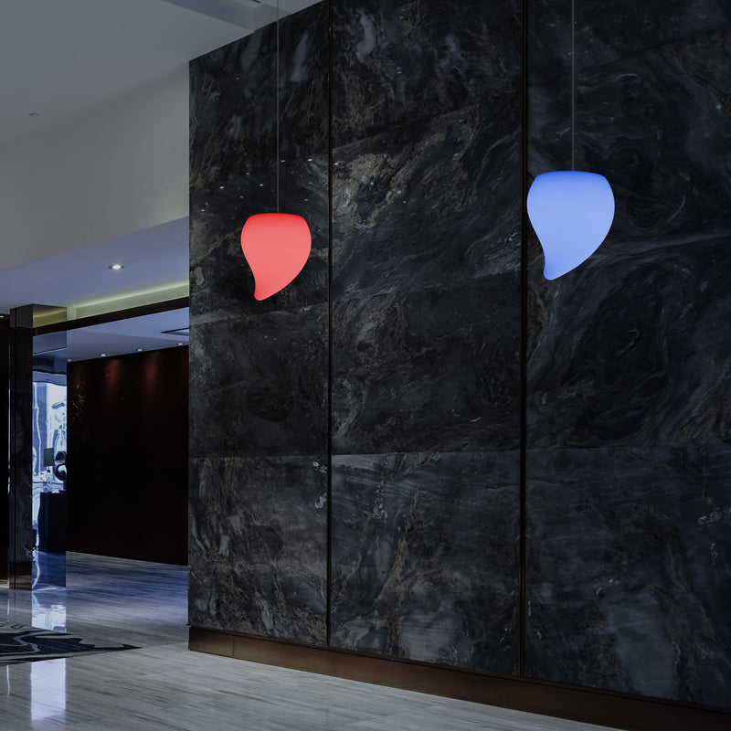LED Tear Drop Hanging Light, Unique Decorative RGB Ceiling Lamp, 20 cm, Atmosphere Light