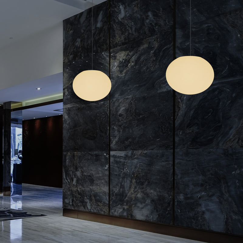 Decorative E27 Hanging Ceiling Light, 3D Oval Ellipse LED Suspension Pendant Lamp, 27cm Orb