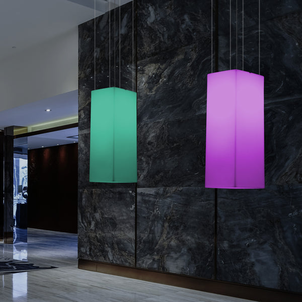 LED Linear Hanging Light, Multi Colour Modern RGB Suspension Lamp, 80x30cm, Atmosphere Lamp