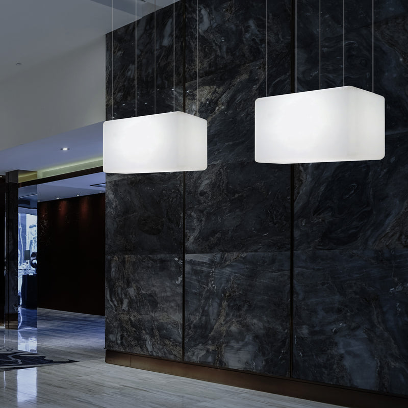 Unique Ceiling Light, Linear Island LED Hanging Lamp, 55 x 35cm, E27, RGB with Remote Control