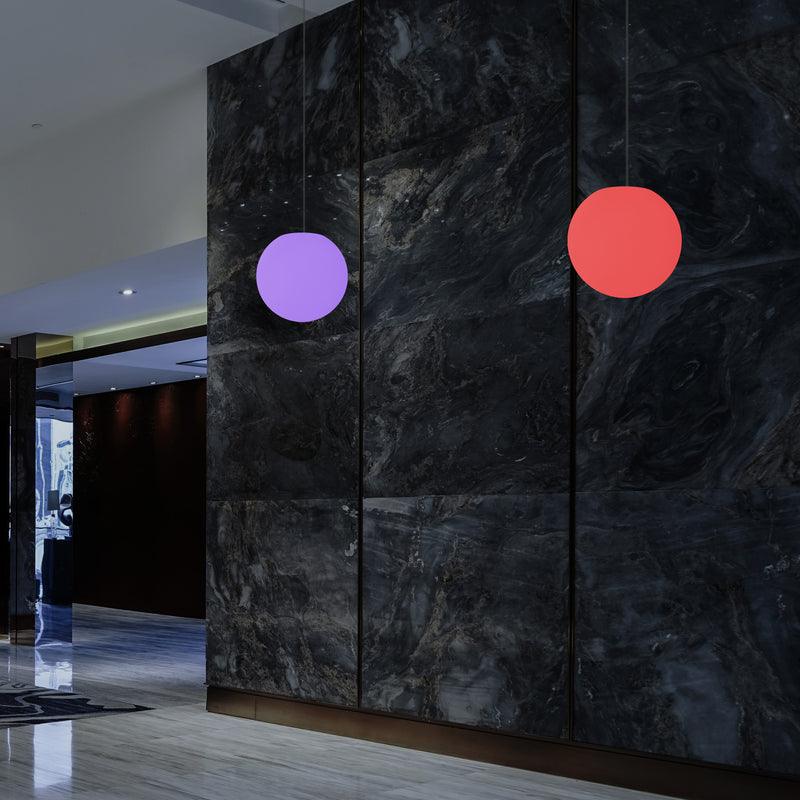 Globe Hanging Suspension Light, 25cm RGB Multicolour Sphere Ceiling Lamp, Remote Controlled