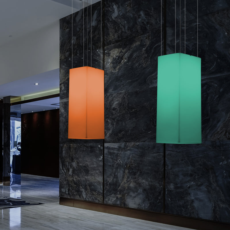Rectangle LED Ceiling Lamp, Multicolour Linear RGB Hanging Light, 110 x 30cm, Mood Light