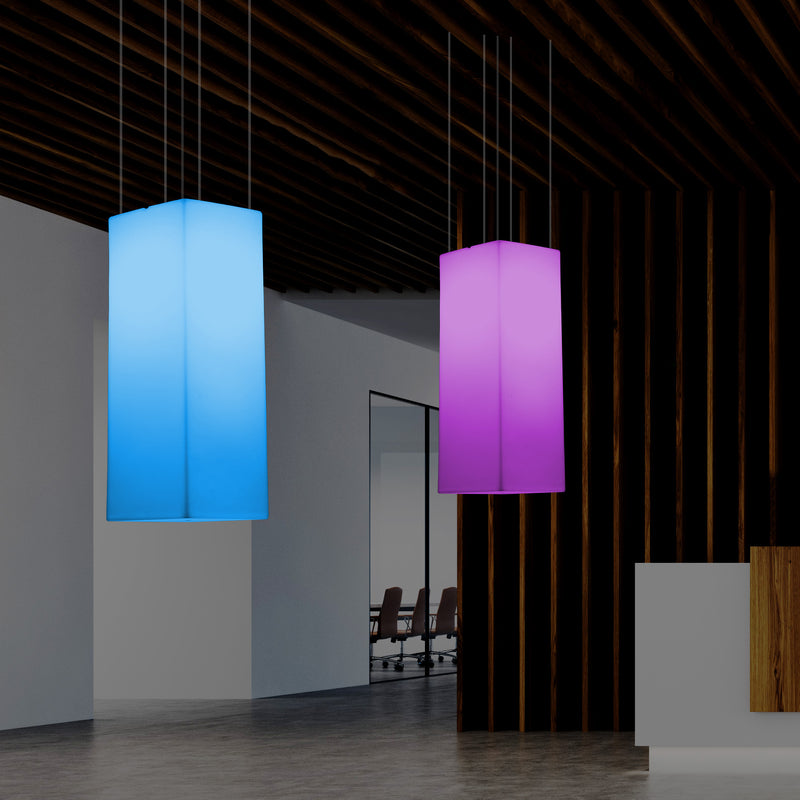 LED Linear Hanging Light, Multi Colour Modern RGB Suspension Lamp, 80x30cm, Atmosphere Lamp