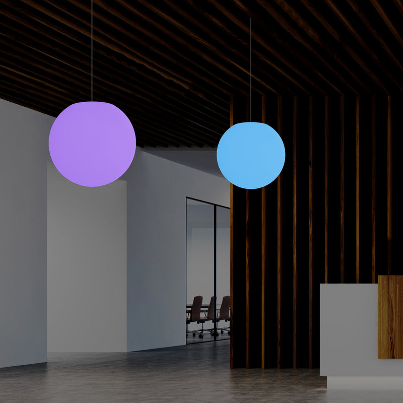 Ball Pendant Ceiling Light, 30cm RGB Hanging Orb Lamp, Multi Colour Ambient Mood Light