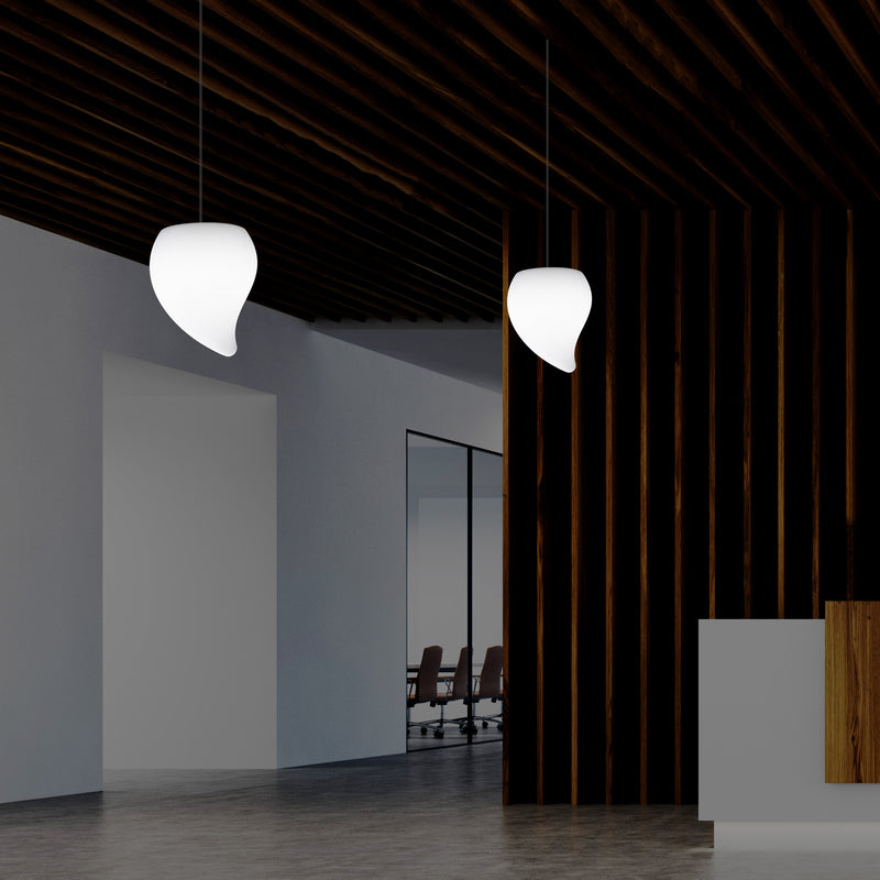 Colour Changing Dimmable Ceiling Pendant Light, 20cm LED Teardrop Hanging Lamp, RGB