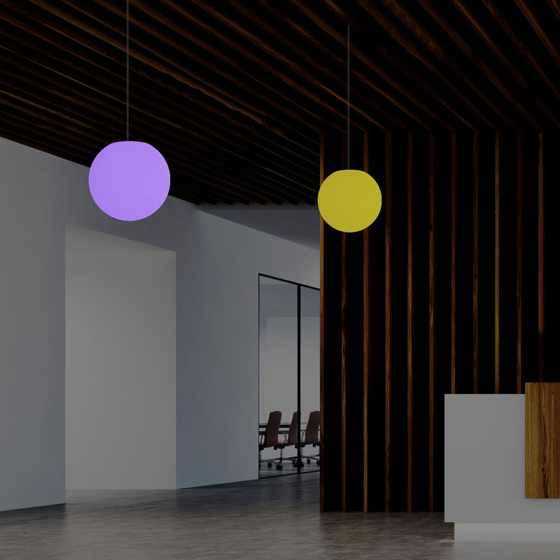 LED Sphere Pendant Light, 20cm Multi Colour RGB Ball Suspension Lamp with Remote Control