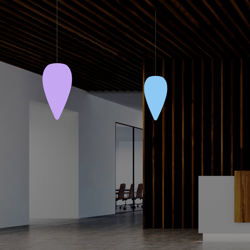 LED Water Drop Hanging Light, Multi Colour Icicle RGB Ceiling Lamp, 37 cm, Mood Lamp