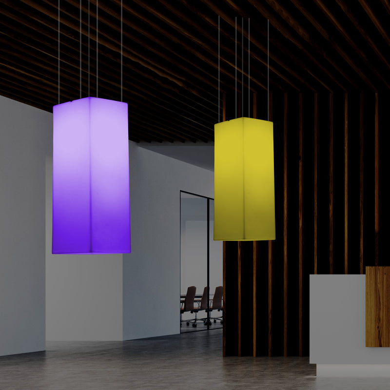 Rectangle LED Ceiling Lamp, Multicolour Linear RGB Hanging Light, 110 x 30cm, Mood Light