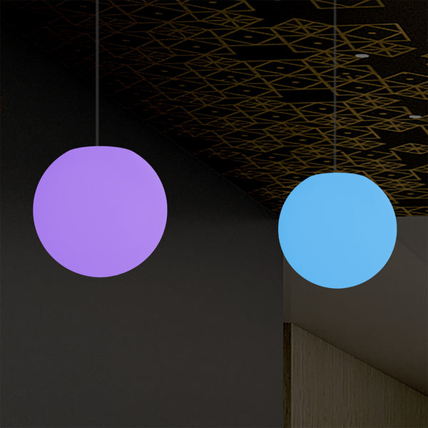 Globe Hanging Suspension Light, 25cm RGB Multicolour Sphere Ceiling Lamp, Remote Controlled
