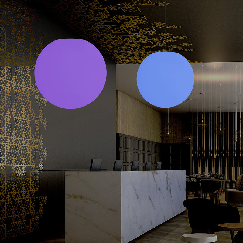 Globe Ceiling Light, Multi-Colour RGB Ball Hanging Lamp, 600 mm, LED Atmosphere Light