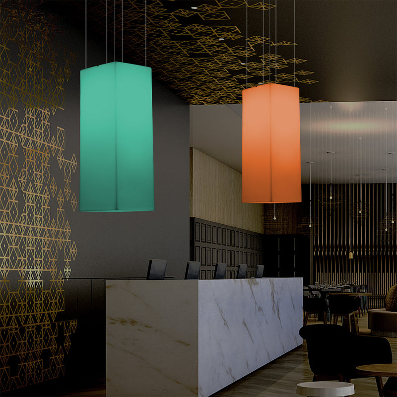 LED Linear Hanging Light, Multi Colour Modern RGB Suspension Lamp, 80x30cm, Atmosphere Lamp