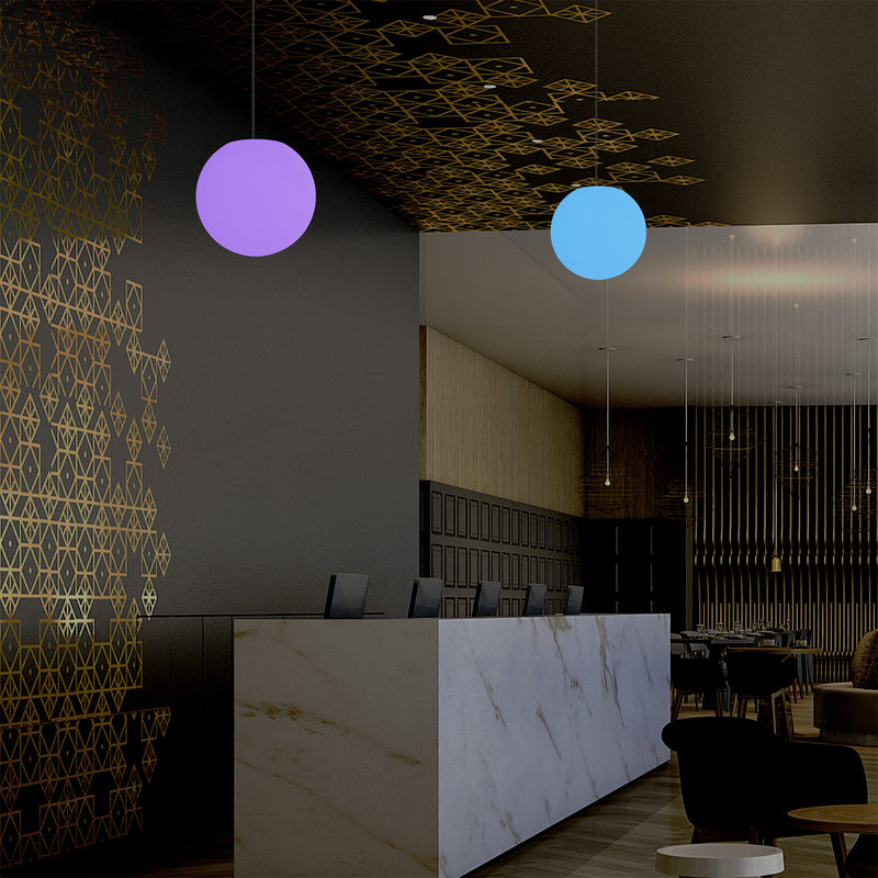 Hanging Ball Ceiling Light, 15cm Colour Changing LED Pendant Lamp, Ambient Mood Lighting
