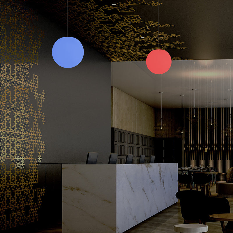 Globe Hanging Suspension Light, 25cm RGB Multicolour Sphere Ceiling Lamp, Remote Controlled