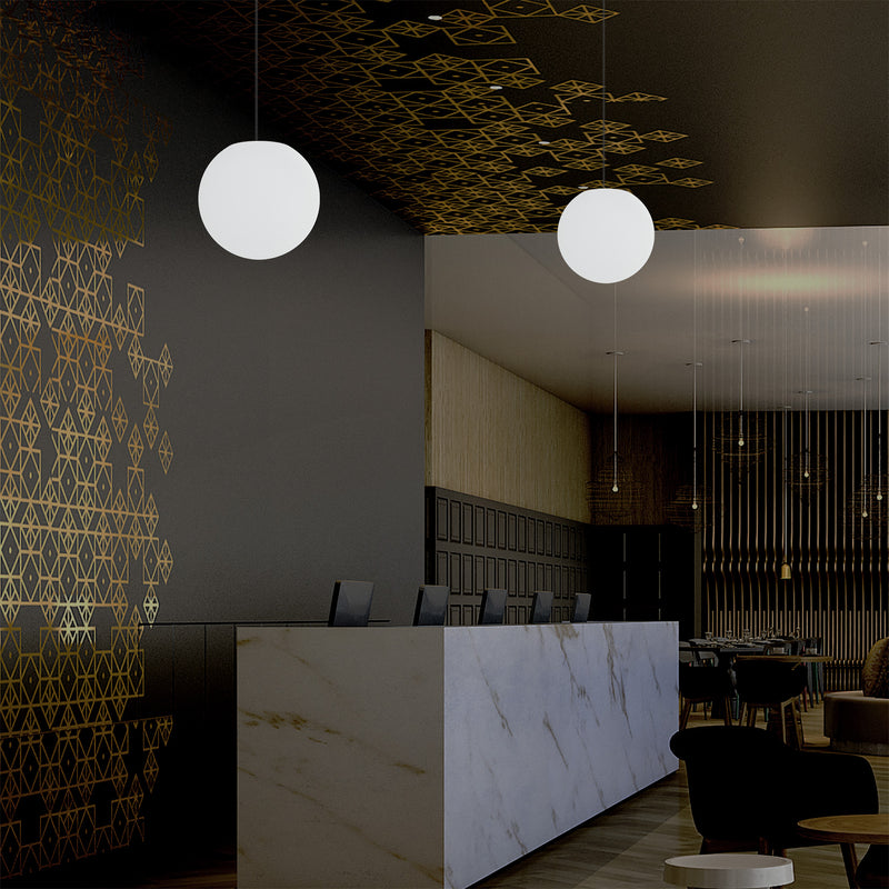 LED Sphere Pendant Light, 20cm Multi Colour RGB Ball Suspension Lamp with Remote Control