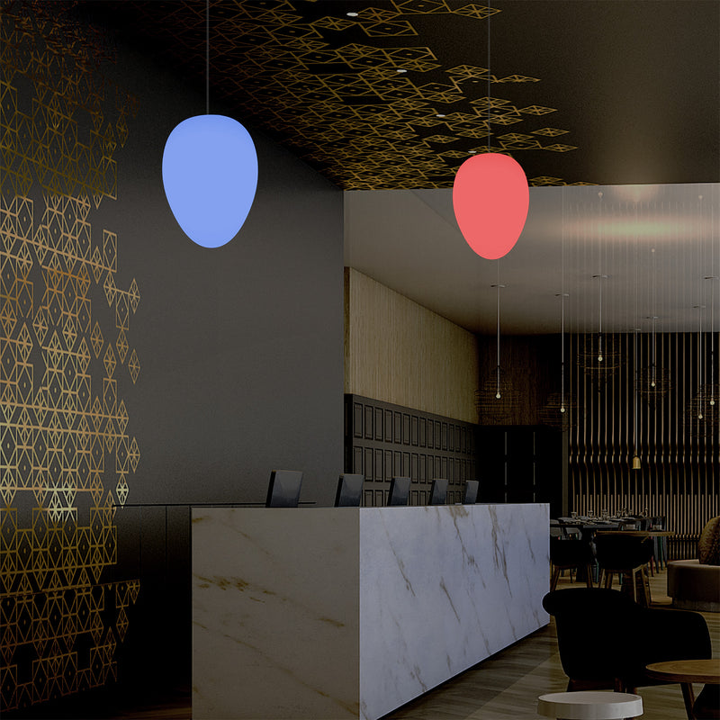 Unique Ceiling LED Light, Decorative Egg RGB Hanging Lamp, 37 cm, Ambient Mood Lighting