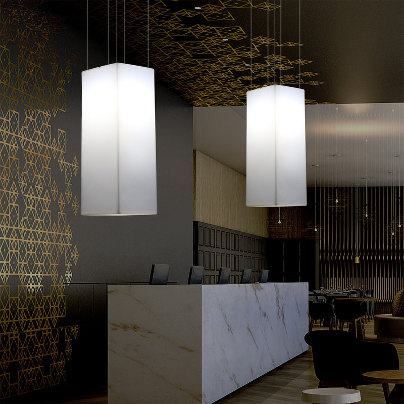 Rectangle LED Ceiling Lamp, Multicolour Linear RGB Hanging Light, 110 x 30cm, Mood Light