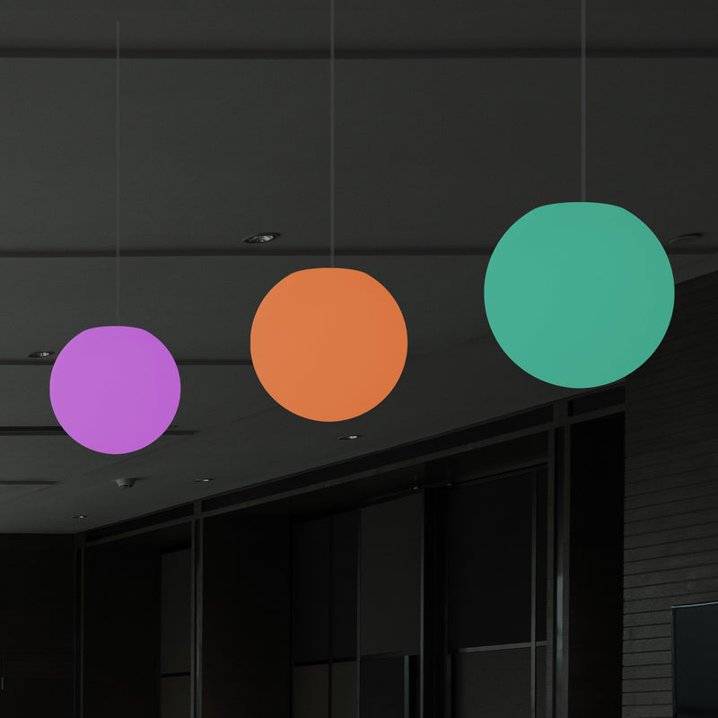 LED Sphere Pendant Light, 20cm Multi Colour RGB Ball Suspension Lamp with Remote Control
