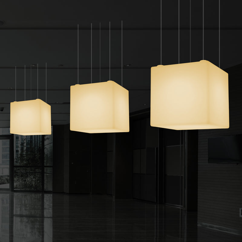 Modern Hanging Light, Cube LED Pendant Lamp, 60 x 60 cm, E27, Warm White