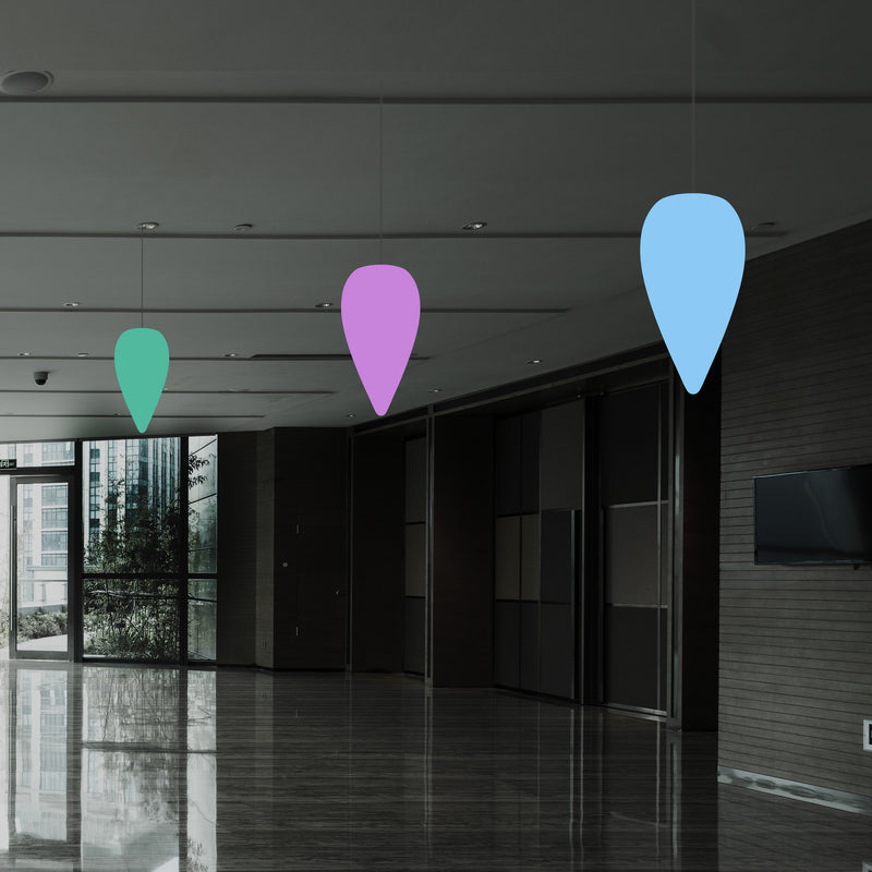 Unique Designer Suspension Light, Multicolour RGB Hanging Pendant Lamp, 37cm LED Waterdrop