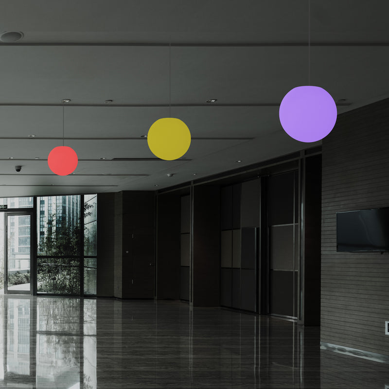 Globe Hanging Suspension Light, 25cm RGB Multicolour Sphere Ceiling Lamp, Remote Controlled