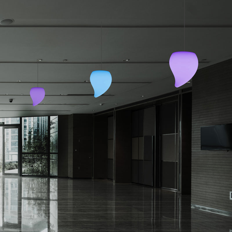 Colour Changing Dimmable Ceiling Pendant Light, 20cm LED Teardrop Hanging Lamp, RGB