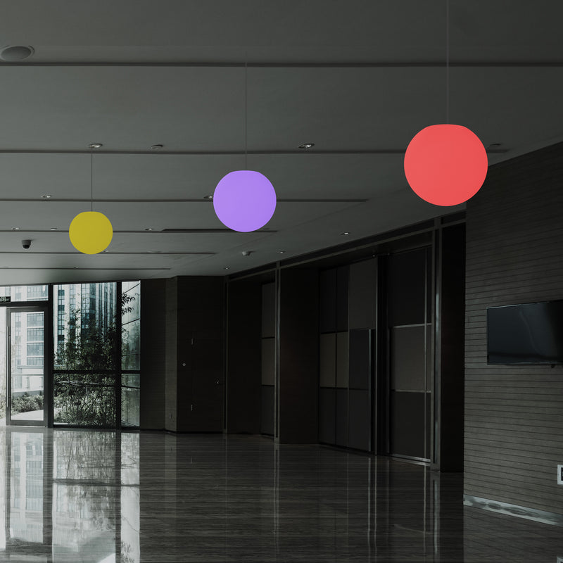 LED Sphere Pendant Light, 20cm Multi Colour RGB Ball Suspension Lamp with Remote Control