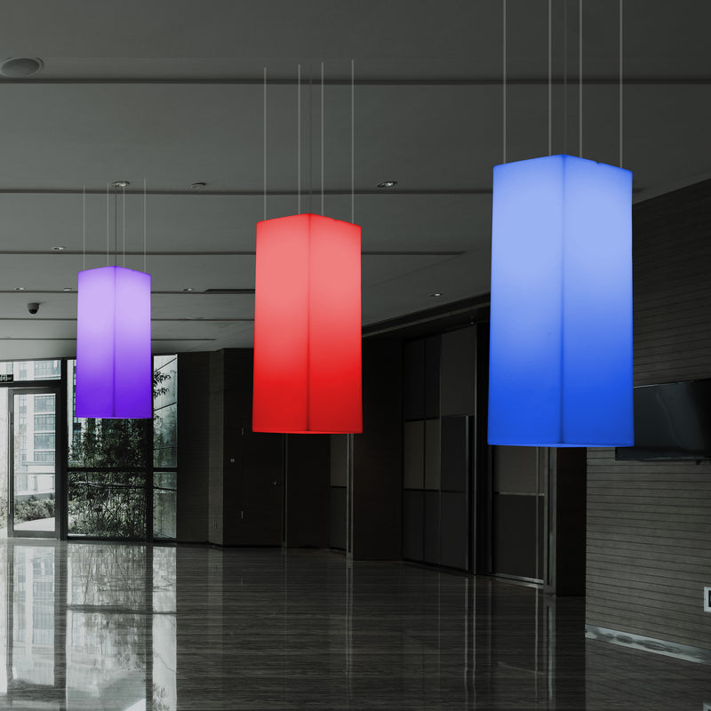 LED Linear Hanging Light, Multi Colour Modern RGB Suspension Lamp, 80x30cm, Atmosphere Lamp