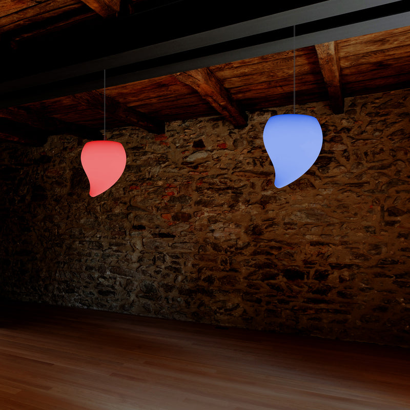 LED Tear Drop Hanging Light, Unique Decorative RGB Ceiling Lamp, 20 cm, Atmosphere Light