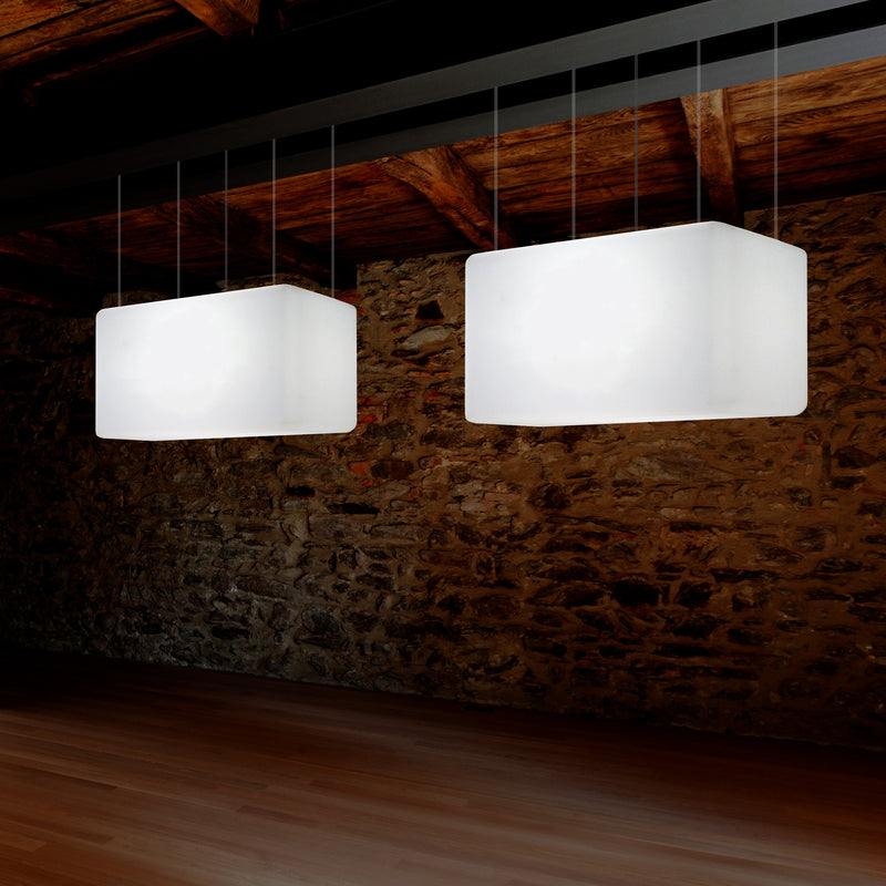LED Linear Suspension Light, Modern Island RGB Ceiling Lamp, 55 x 35cm, Atmosphere Light