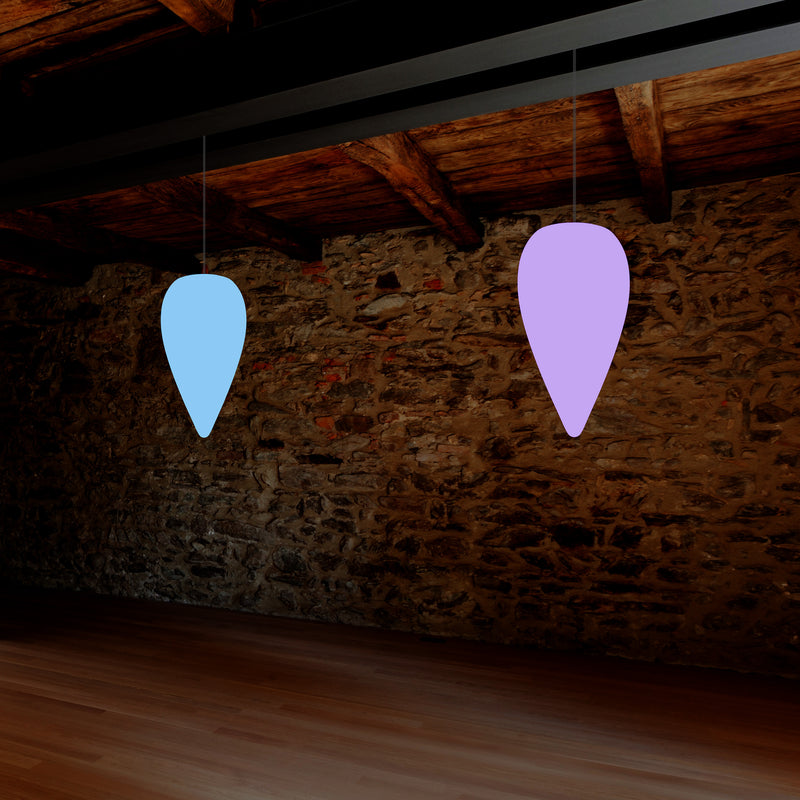 Unique Designer Suspension Light, Multicolour RGB Hanging Pendant Lamp, 37cm LED Waterdrop