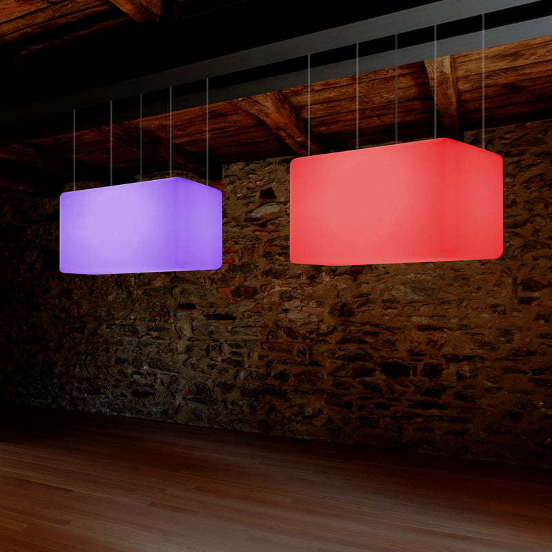 Unique Ceiling Light, Linear Island LED Hanging Lamp, 55 x 35cm, E27, RGB with Remote Control