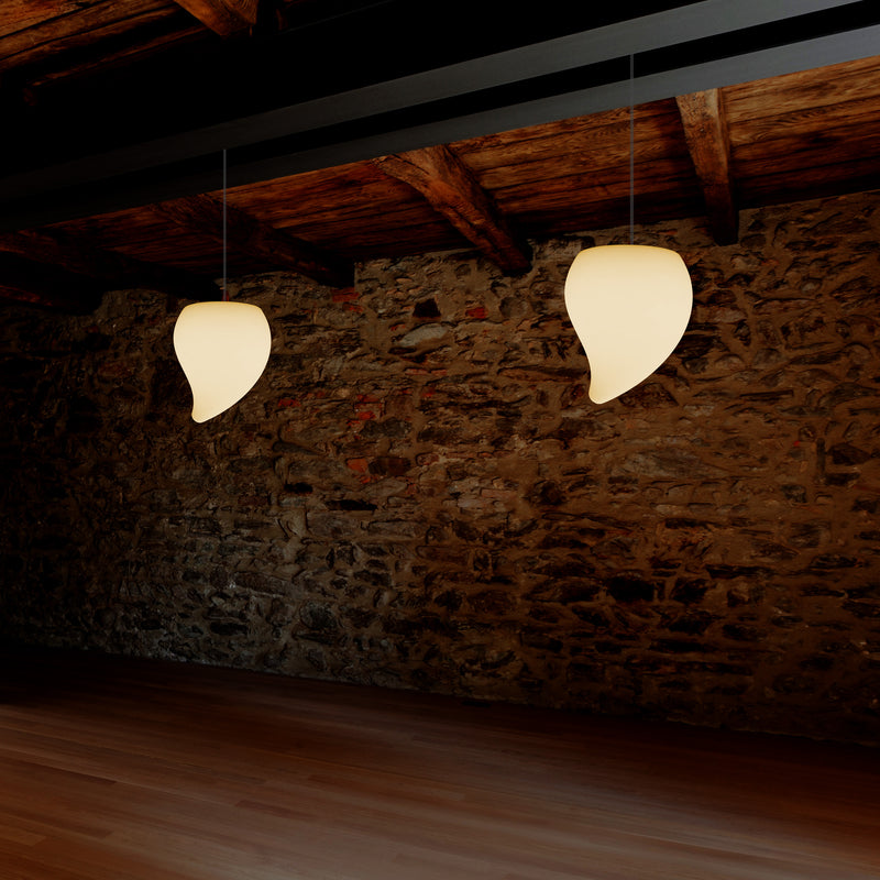 Decorative LED E27 Hanging Ceiling Light, Tear Drop Suspension Pendant Lamp, Warm White