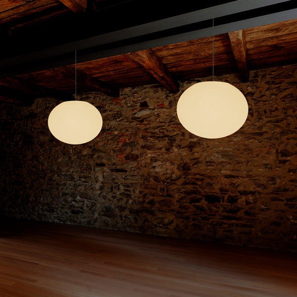 Decorative E27 Hanging Ceiling Light, 3D Oval Ellipse LED Suspension Pendant Lamp, 27cm Orb