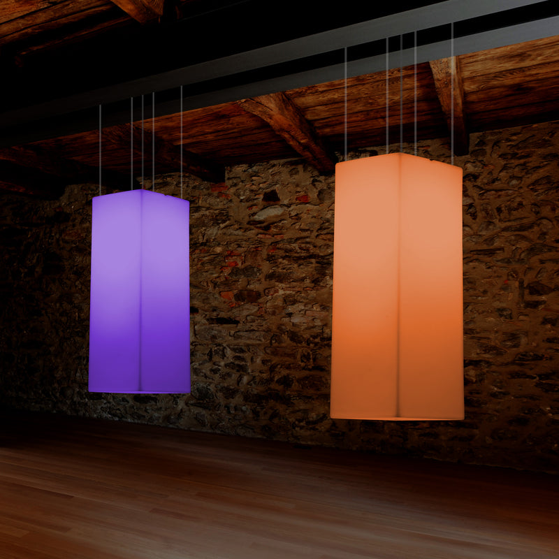 LED Linear Hanging Light, Multi Colour Modern RGB Suspension Lamp, 80x30cm, Atmosphere Lamp