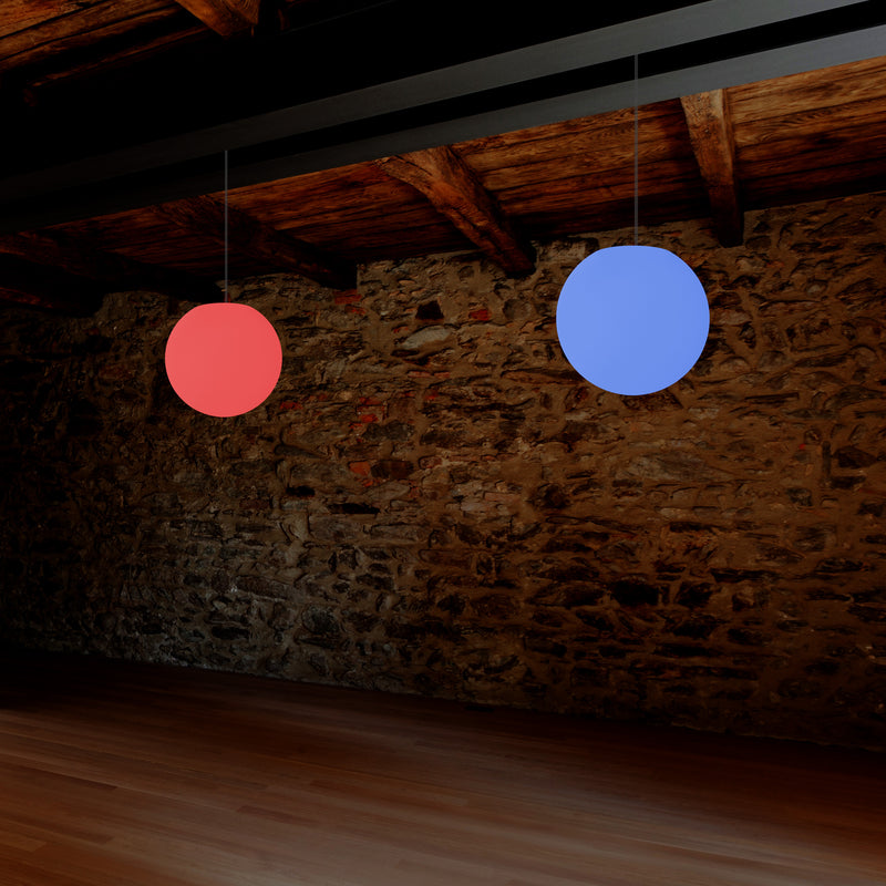 LED Sphere Pendant Light, 20cm Multi Colour RGB Ball Suspension Lamp with Remote Control