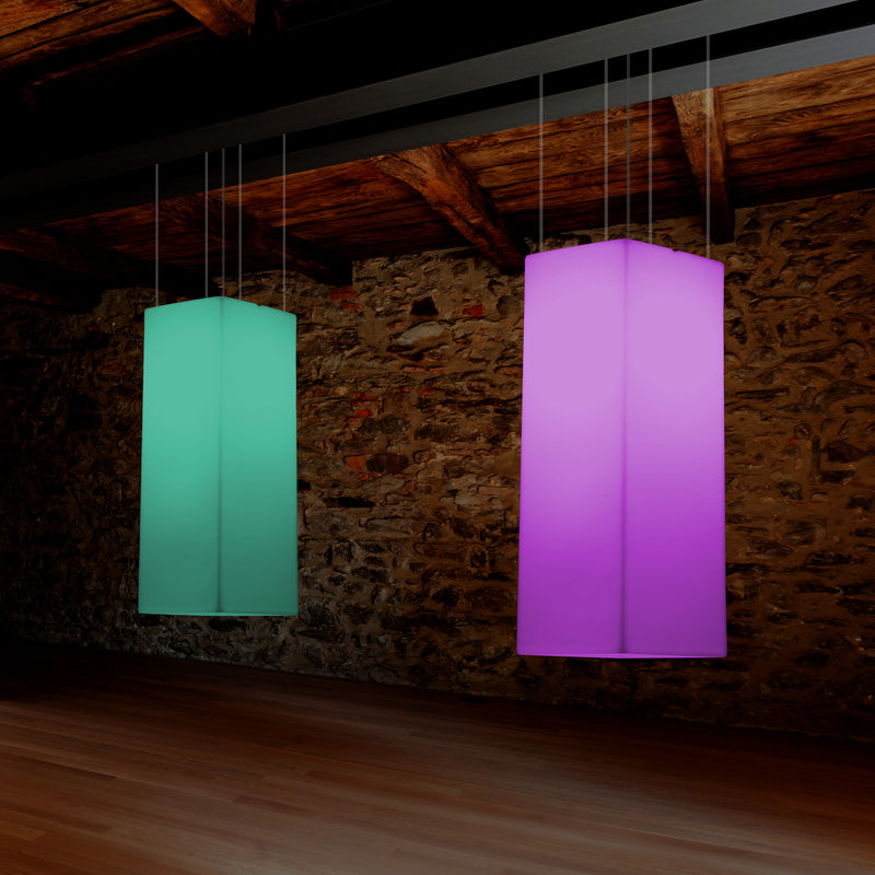 Rectangle LED Ceiling Lamp, Multicolour Linear RGB Hanging Light, 110 x 30cm, Mood Light